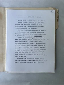 RARE Carly Simon Original Screenplay Script Treatment For a 1980’s Video Album - Picture 1 of 12