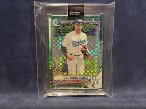 2021 Bowman Chrome Green XFractor Luis Rodriguez RC Rookie 7/31 Encased Dodgers - Picture 1 of 2