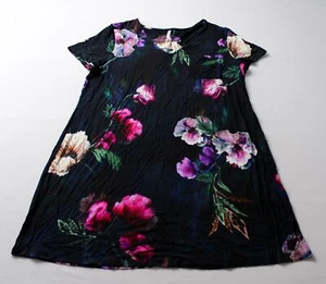 Soma Women's V-Neck Cool Nights SS Sleepshirt MP9 Fleur Ever Drama Navy Large - Picture 1 of 3