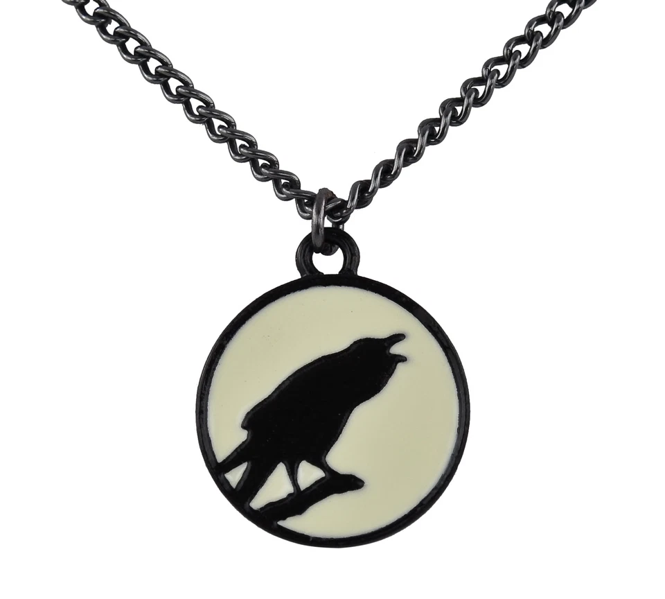Colgante Gaw at the Moon (Retirado) - Tótem/Talismán Cuervo Gótico Alquimia Foto 1 de 2