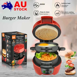 5Min Burger Press Machine Commercial Breakfast Panini Sandwich Hamburger Maker - Picture 1 of 17
