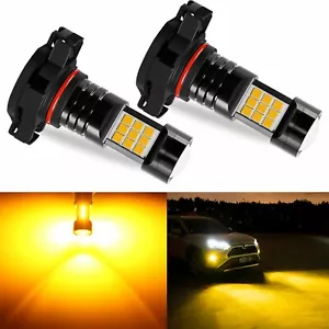 JDM ASTAR 2x 1600LM PSX24W 2504 Amber 27-SMD LED Fog Light Bulbs with Projector - Foto 1 di 9
