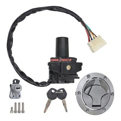 Juego de cubierta de tapa de gas bloqueo interruptor encendido Kawasaki Ninja 250R EX250J 2008-2012 Foto 1 de 4