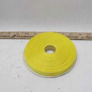 Double Face Solid Grosgrain Ribbon Roll Lemon Yellow 1/2" x 50 Yards CG3015 - Picture 1 of 4