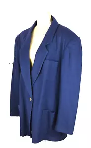 Abrigo Azul Elisabeth Liz Claiborne Chaqueta Traje Capa Talla 24 Lana Ropa de Oficina - Imagen 1 de 13