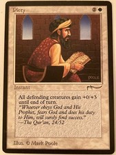 Magic the Gathering MTG Arabian Nights Piety Dark LP (Beta Bob)