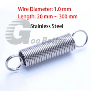Zugfedern Edelstahl Spannfeder Draht Durchmesser 1.0mm Länge 20~300mm Öse Spiral - Picture 1 of 10