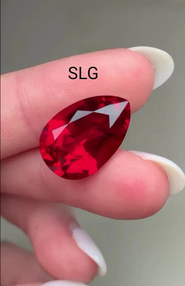 5 Pcs wholesale Natural Mozambique Ruby 10x7 MM  Pear Cut Loose Gemstone 25 Crt - Image 1 of 4