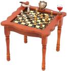 Dolls House Walnut Chess Table & Accessories Miniature Reutter Study Furniture