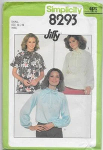 Vintage 70er Simplicity Schnittmuster 8293 Misses' Pullover BLUSE 10-12 - Bild 1 von 2