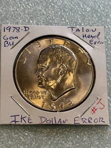 1978 D IKE Dollar Talon Head Error $1 Eisenhower Gem BU From Original Roll #-J - Picture 1 of 4