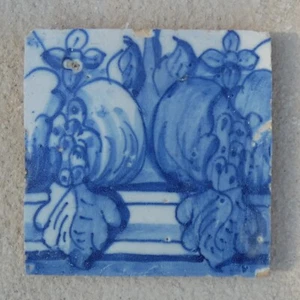 antike Fliese, Portugal, Azulejos, Tile, Tegel, Carreaux Ancien, Delft, 18 Jh. - Bild 1 von 2