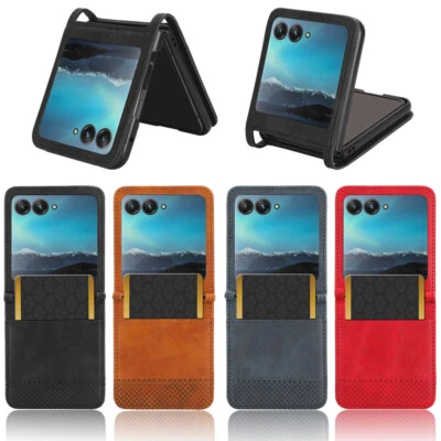 For Motorola razr+ (2024) Case PU Leather Wallet Card slots Phone Cover - Image 1 of 4