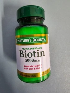 Nature's Bounty Biotin 5,000 mcg 60 Quick Dissolve Tablets - Picture 1 of 1