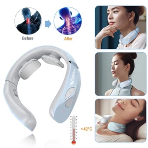 Electric Neck Massager EMS Pulse Rechargeable USB Cervical Traction Therapy Mass - Picture 1 of 7