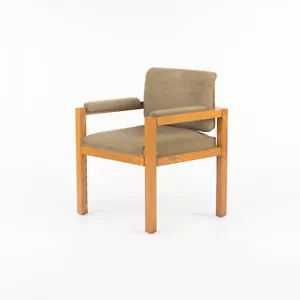 1975 Warren Platner for CI Designs Oak & Dark Tan Fabric Dining / Side Arm Chair - Picture 1 of 12
