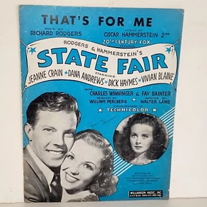 Vintage 1945 That's For Me Sheet Music from Rodgers & Hammerstein's State Fair - Picture 1 of 13