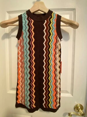 Vestido Suéter Missoni for Target Nuevo con Etiquetas Talla Niña Pequeña Zig Zag/Chevron Tejido  Foto 1 de 4