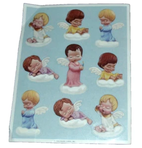 Pegatinas Hallmark Mary Hamilton Baby Angel - 1 Hoja Completa - Nubes Oración De Colección - Imagen 1 de 2