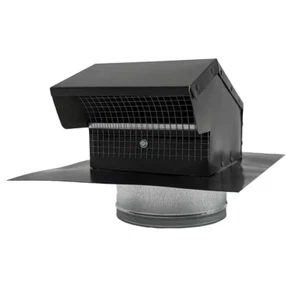 NEW 5 In. Goose Neck Roof Vent Cap Black Aluminum Exterior Ventilation - Picture 1 of 3