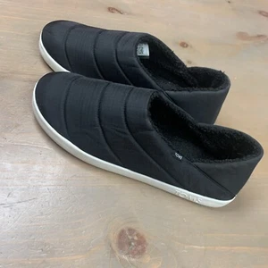 Toms Mens 10.5 Black Faux Fur Ripstop Ezra Manmade Slide Slippers Shoes #26 - Picture 1 of 7