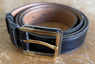 Hermes  Gentlemen's Leather Belt In Black    Size 95 - Image 1 of 4