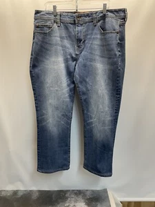 Seven7 Men's Straight Fit Stretch Premium Denim Blue Jeans 38x30 embroidered - Picture 1 of 5