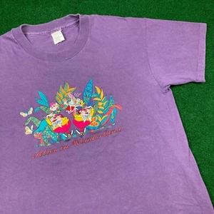Vintage Disney Alice in Wonderland Shirt Mens L Purple Promo Single Stitch 90s - Picture 1 of 9