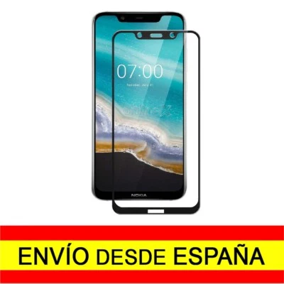 Cristal Templado Completo para NOKIA 7.1 PLUS / X7 / 8.1 Protector Negro a0218 - Imagen 1 de 4