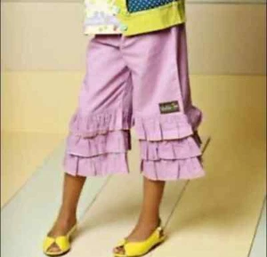 Girls Matilda Jane Sweet Violet Ruffles Pants Lavender Size 8 Linen Blend - Picture 1 of 9
