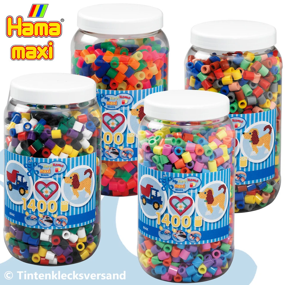 Hama 1400 Maxi Bügelperlen Dose Mischungen Perlen Ø 10 mm Steckperlen Beads - Bild 1 von 1