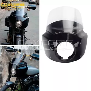Headlight Fairing 11" Windshield Kit for Harley Dyna Wide Glide FXDWG 2006-2017 - Picture 1 of 9