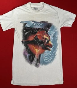 Camiseta de Concierto Blanca Pequeña After Burner Banda de Rock Americana ZZ TOP De Colección Años 80 - Imagen 1 de 9