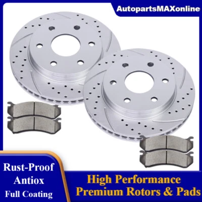 Rotores delanteros perforados pastillas de freno de cerámica para Silverado Sierra 1500 Tahoe 2003-05 Foto 1 de 4