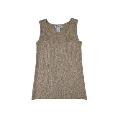 Suéter sin mangas Coldwater Creek de seda para mujer XS dorado metálico fiesta otoño Foto 1 de 4