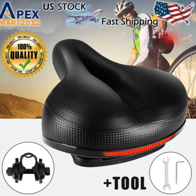 Comfort Wide Big Bum Bike Bicycle Gel Cruiser Extra Sporty Soft Pad Saddle Seat - Image 1 of 4
