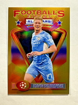 2022 Topps Finest Flashbacks UEFA UCL Gold #/50 Kevin De Bruyne Manchester City - Image 1 of 2