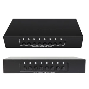 8Port 3RCA AV Switcher Metal Housing 8 Port Composite 3RCA Video audios AV - Bild 1 von 10