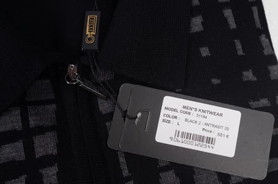 NUEVO SUÉTER CON CREMALLERA DE LANA ZILLI PARA HOMBRE PRENDAS DE PUNTO/681 EUR/Talla XL,/ ÚLTIMA PIEZA, negro Foto 1 de 4