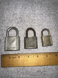 3 Vintage Slaymaker Padlocks No Keys!! Rustless Various Sizes - Picture 1 of 9