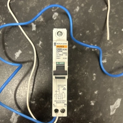 MERLIN GERIN 32 AMP CURVE C 10kA 30mA RCBO TYPE AC C60HC32R30 26861 - Image 1 of 3