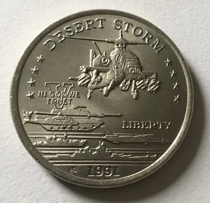 Medalla Moneda Operación Tormenta del Desierto Provincia del Río Hutt $5 - Imagen 1 de 2