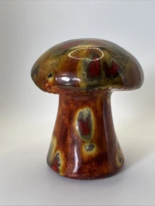 Vintage Arnel’s Glazed Ceramic Mushroom Kitchen Kitsch 1970s Browns 4.5” - Picture 1 of 9