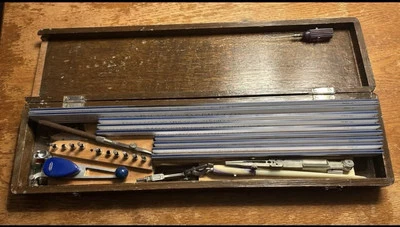 Vintage Japanese Yoko Uchida Kent Unitech Lettering Set Type Pen in Wood Box - Image 1 of 4