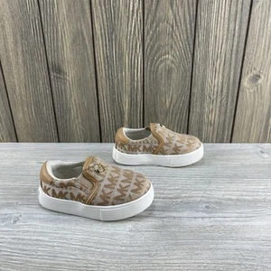 Michael Kors White Gold Sneakers Shoes Slip On Girls Toddler Baby Size 5c 5 - Picture 1 of 13