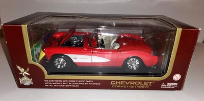Road Legends 1957 Chevrolet Corvette vermelho conversível fundido escala 1/18 beleza - Imagem 1 de 4