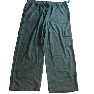GAP Olive Green Linen Blend Cargo Pants MSRP $69.99 Size XXL New - Picture 1 of 12