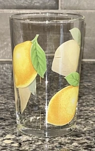 Clear Juice Size Drinking Glass Lemons 3 7/8”H   2 3/8”D - Picture 1 of 6