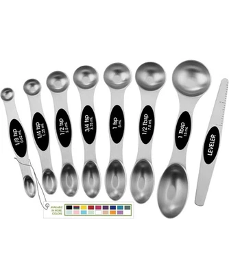 Juego de cucharas medidoras magnéticas Spring Chef de acero inoxidable con fuerte imán N45 Foto 1 de 3