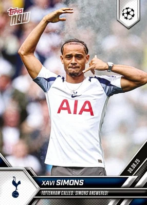 TOPPS NOW 25-2026 UCL CHAMPIONS LEAGUE #06 XAVI SIMONS TOTTENHAM PREORDER - Image 1 of 2